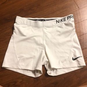 white nike pros